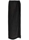 Lisa Marie Fernandez Linen-blend Maxi Sarong Skirt In Black