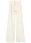 Lisa Marie Fernandez Linen-blend Wide-leg Trousers In White