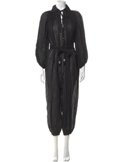 Pre-owned Lisa Marie Fernandez Linen Jumpsuit In Black
