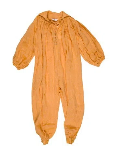 Pre-owned Lisa Marie Fernandez Linen Jumpsuit In Orange