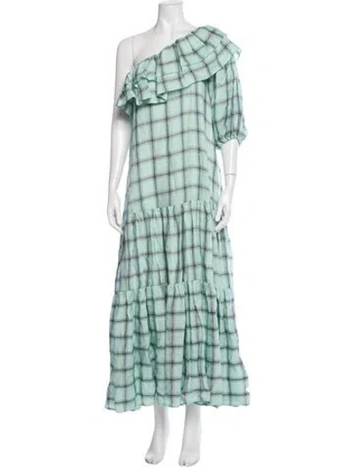 Pre-owned Lisa Marie Fernandez Linen Long Dress In Green