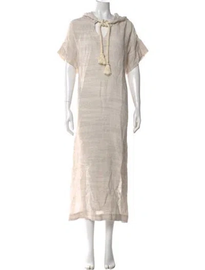 Pre-owned Lisa Marie Fernandez Linen Long Dress In Neutral