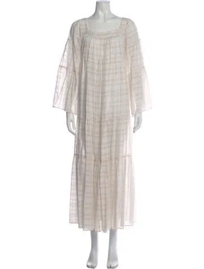 Pre-owned Lisa Marie Fernandez Linen Long Dress In Neutral
