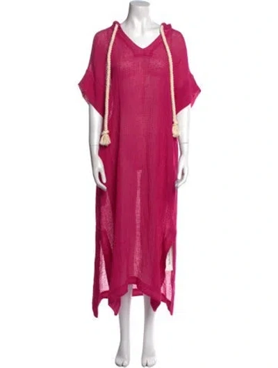 Pre-owned Lisa Marie Fernandez Linen Long Dress In Pink