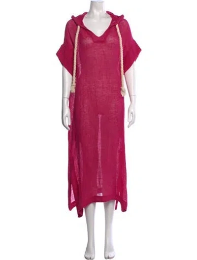 Pre-owned Lisa Marie Fernandez Linen Long Dress In Pink