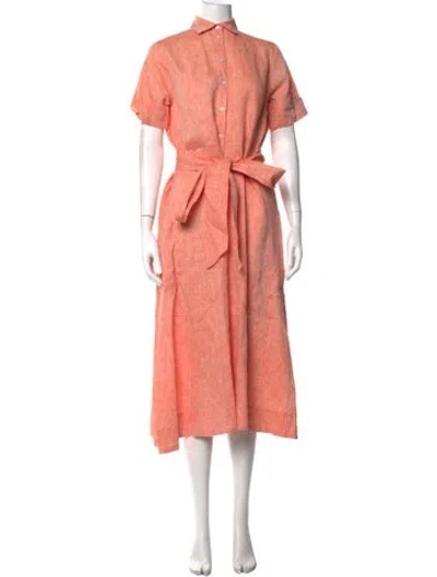 Pre-owned Lisa Marie Fernandez Linen Long Dress In Pink