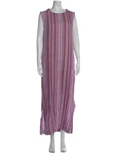 Pre-owned Lisa Marie Fernandez Linen Long Dress In Purple