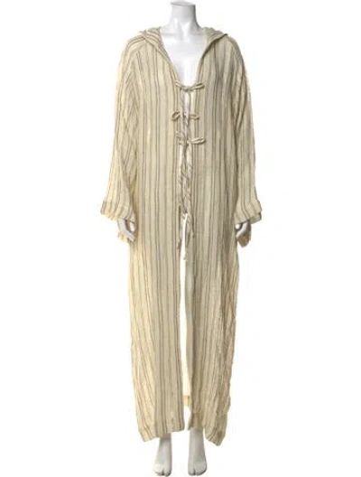 Pre-owned Lisa Marie Fernandez Linen Long Dress W/ Tags In Neutrals