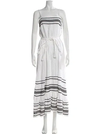 Pre-owned Lisa Marie Fernandez Linen Long Dress In White