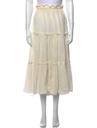 Pre-owned Lisa Marie Fernandez Linen Long Skirt In Neutrals