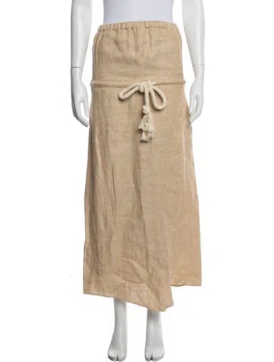 Pre-owned Lisa Marie Fernandez Linen Long Skirt In Neutrals