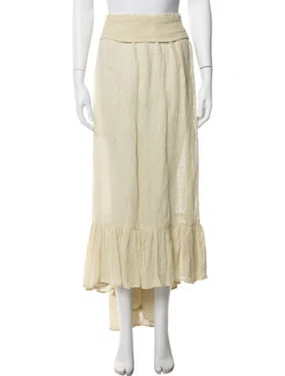 Pre-owned Lisa Marie Fernandez Linen Long Skirt In Neutrals