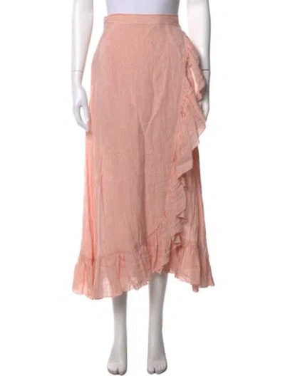 Pre-owned Lisa Marie Fernandez Linen Long Skirt In Pink
