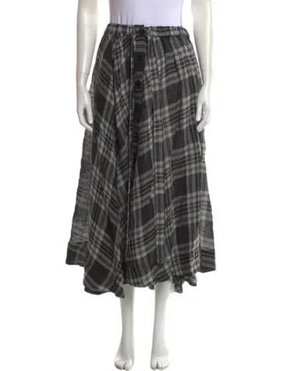 Pre-owned Lisa Marie Fernandez Linen Long Skirt W/ Tags In Black