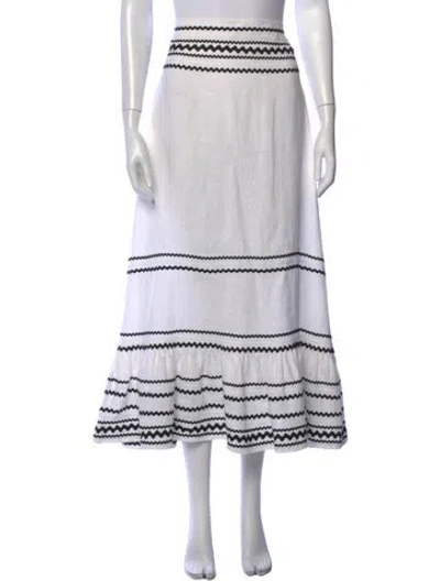 Pre-owned Lisa Marie Fernandez Linen Long Skirt In White
