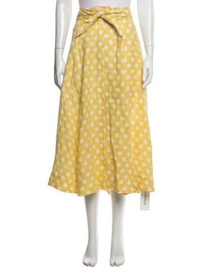 Pre-owned Lisa Marie Fernandez Linen Long Skirt In Yellow