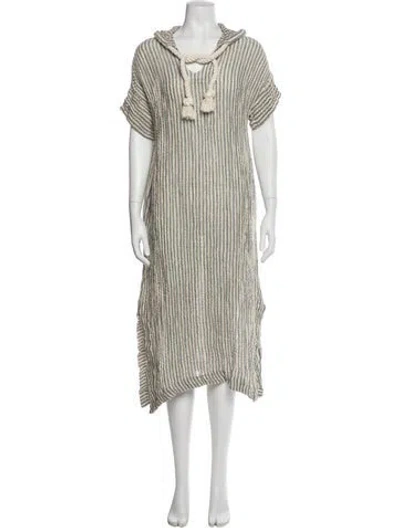 Pre-owned Lisa Marie Fernandez Linen Midi Length Dress In Multi