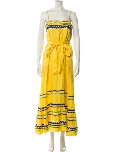 Pre-owned Lisa Marie Fernandez Linen Midi Length Dress In Yellow