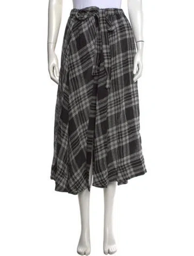 Pre-owned Lisa Marie Fernandez Linen Midi Length Skirt In Black