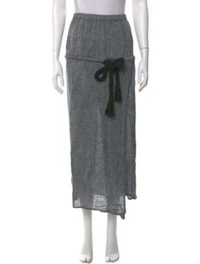 Pre-owned Lisa Marie Fernandez Linen Midi Length Skirt In Gray