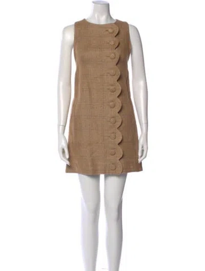 Pre-owned Lisa Marie Fernandez Linen Mini Dress In Brown