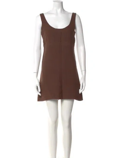 Pre-owned Lisa Marie Fernandez Linen Mini Dress In Brown