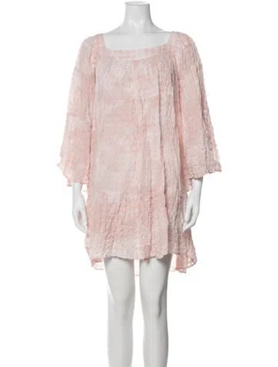 Pre-owned Lisa Marie Fernandez Linen Mini Dress In Multi