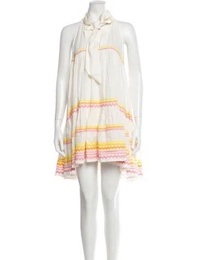 Pre-owned Lisa Marie Fernandez Linen Mini Dress In Neutral