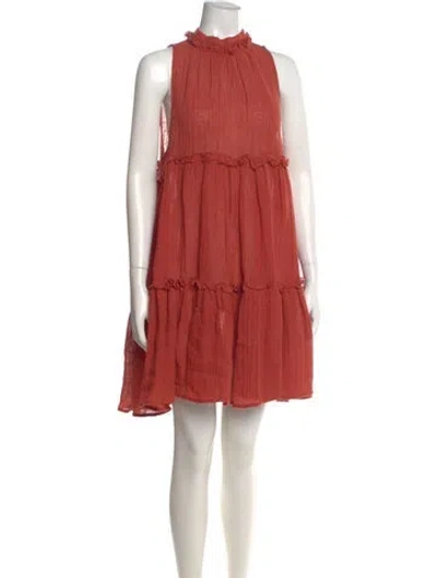 Pre-owned Lisa Marie Fernandez Linen Mini Dress In Orange
