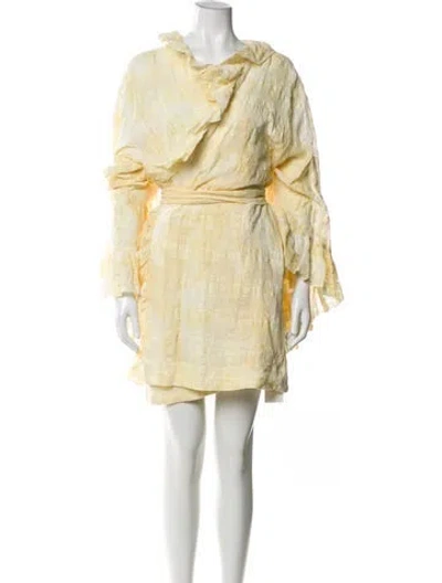 Pre-owned Lisa Marie Fernandez Linen Mini Dress In Yellow