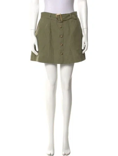 Pre-owned Lisa Marie Fernandez Linen Mini Skirt In Green