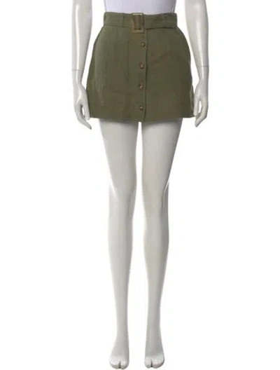 Pre-owned Lisa Marie Fernandez Linen Mini Skirt In Green
