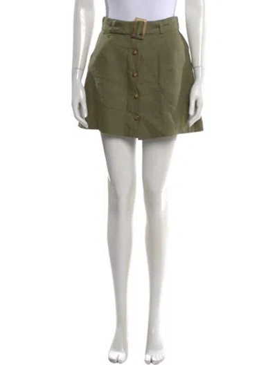 Pre-owned Lisa Marie Fernandez Linen Mini Skirt In Green