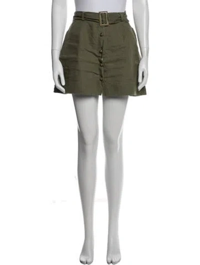 Pre-owned Lisa Marie Fernandez Linen Mini Skirt In Green