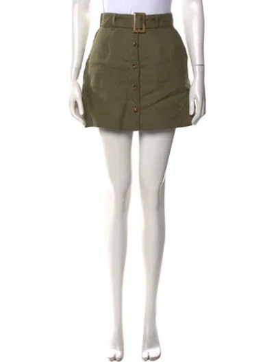 Pre-owned Lisa Marie Fernandez Linen Mini Skirt In Green