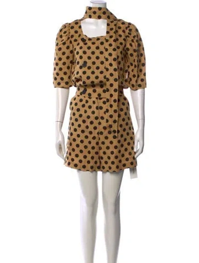 Pre-owned Lisa Marie Fernandez Linen Polka Dot Print Jumpsuit In Black