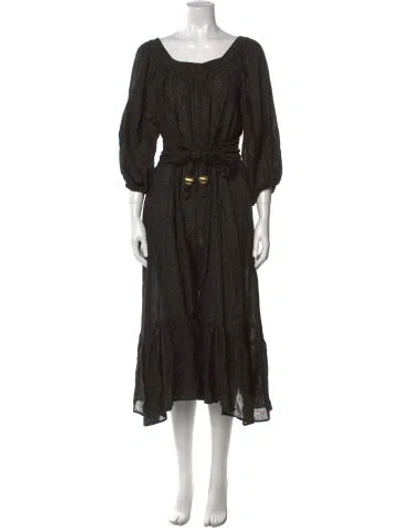 Pre-owned Lisa Marie Fernandez Linen Scoop Neck Jumpsuit In Multi