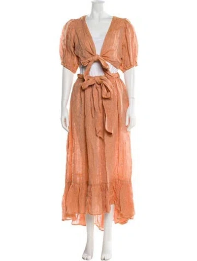 Pre-owned Lisa Marie Fernandez Linen Skirt Set In Neutral
