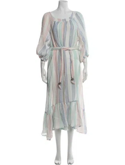 Pre-owned Lisa Marie Fernandez Linen Striped Jumpsuit In Neutral