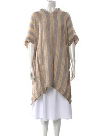 Pre-owned Lisa Marie Fernandez Linen Striped Sweater In Neutral