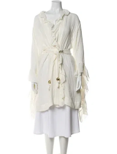 Pre-owned Lisa Marie Fernandez Linen Sweater In White