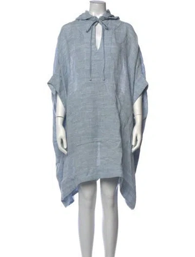 Pre-owned Lisa Marie Fernandez Linen V-neck Sweater In Blue
