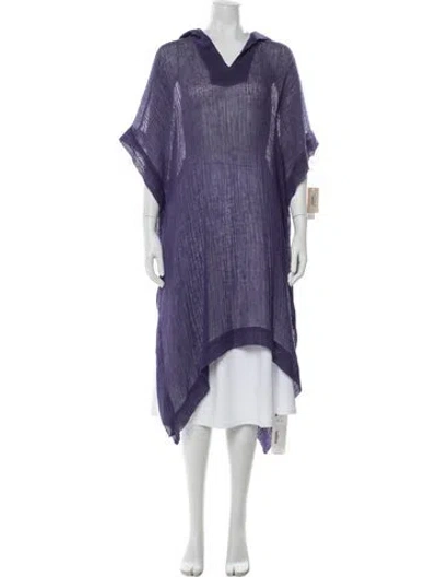 Pre-owned Lisa Marie Fernandez Linen V-neck Sweater In Purple