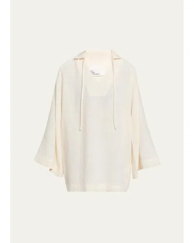 Lisa Marie Fernandez Linen-blend Tunic Coverup In White