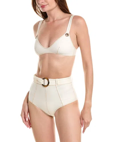 Lisa Marie Fernandez Magdalena Belted High-waist 2pc Bikini Set In White