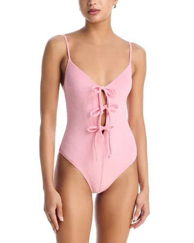 Lisa Marie Fernandez Maillot Tie Front Swimsuit In Pattern