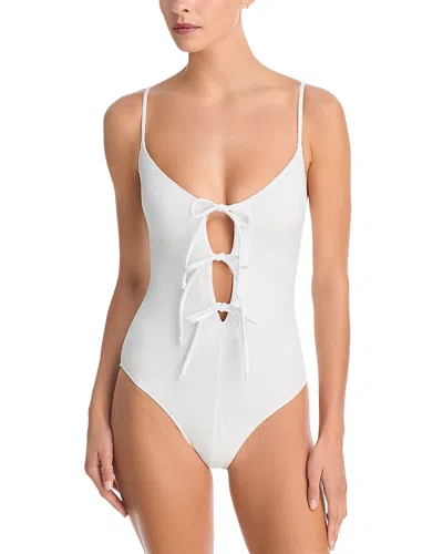 Lisa Marie Fernandez Maillot Tie Front Swimsuit In White