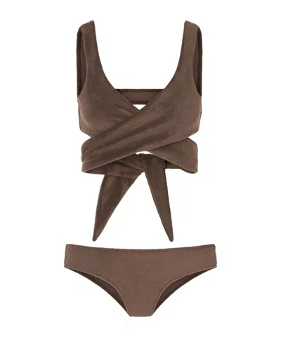 Lisa Marie Fernandez Marie-louise Terry Bikini In Brown