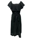 Lisa Marie Fernandez Mira Dress In Black Broderie Anglaise Cotton In Black