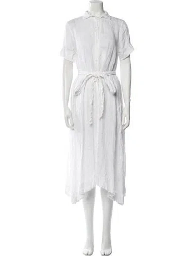 Pre-owned Lisa Marie Fernandez Mock Neck Long Dress In White
